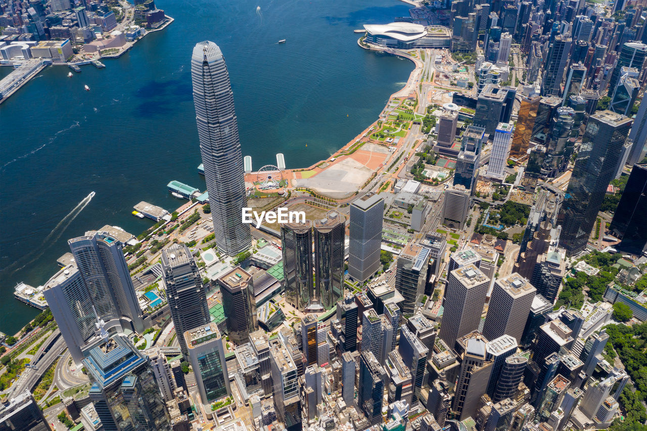 Aerial view of buildings in city