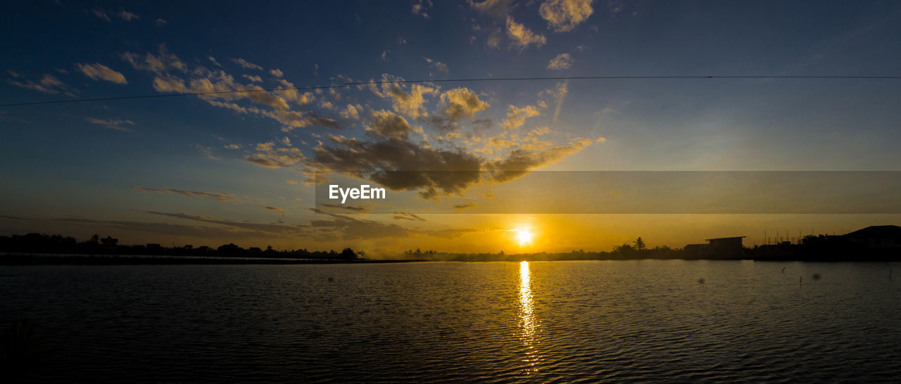 View of sunset over sea