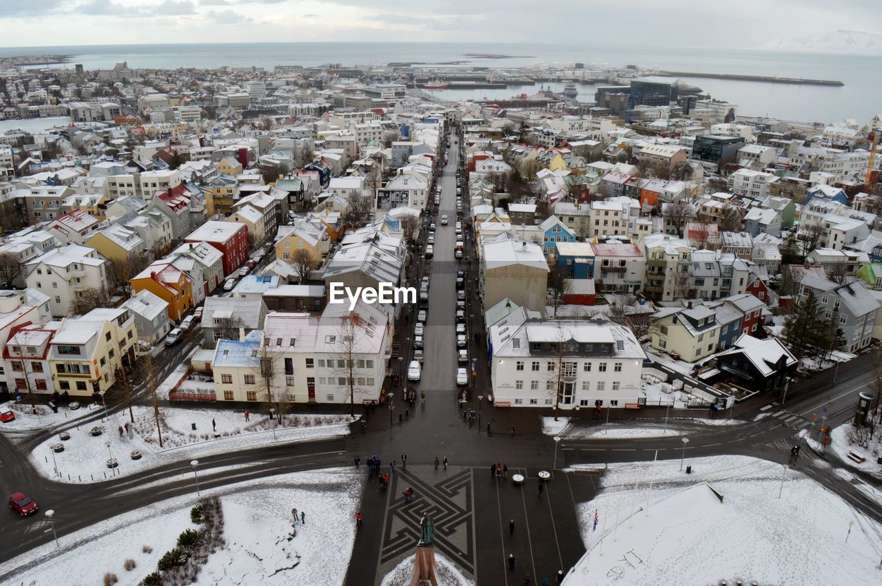 High angle view of cityscape