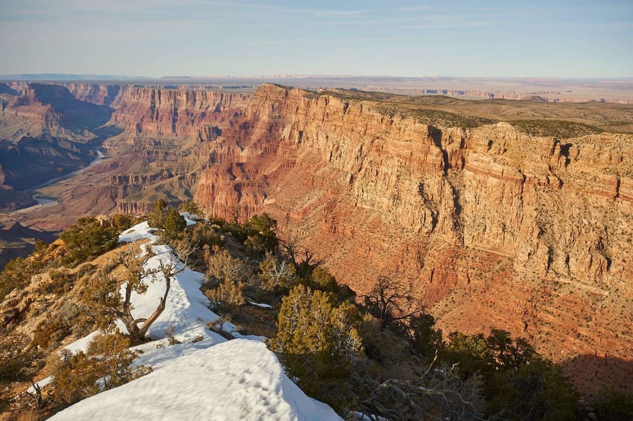 Scenic view of rock formations against sky