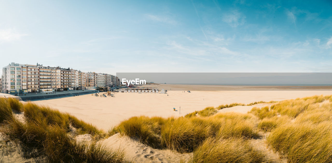 Scenic view of beach against sky