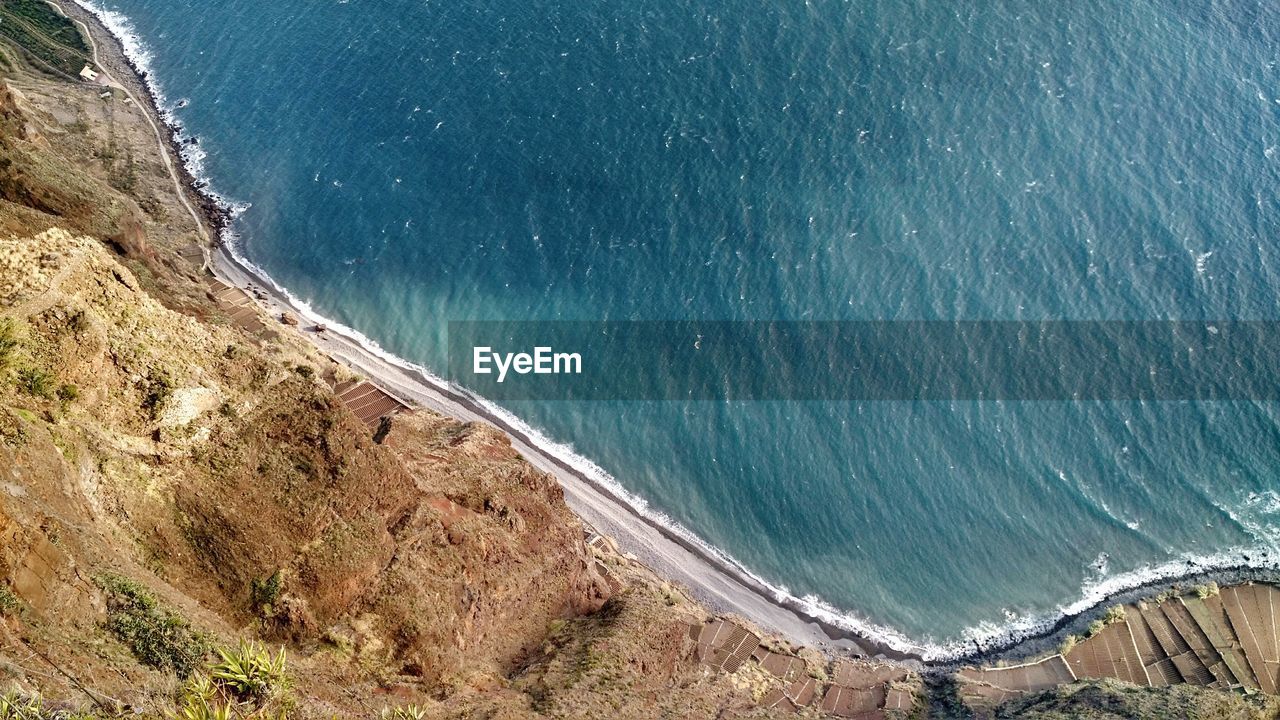 High angle view of coastline