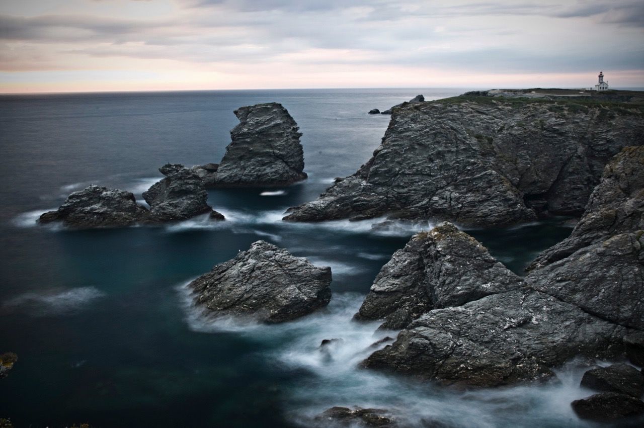 High angle view of rocks in sea
