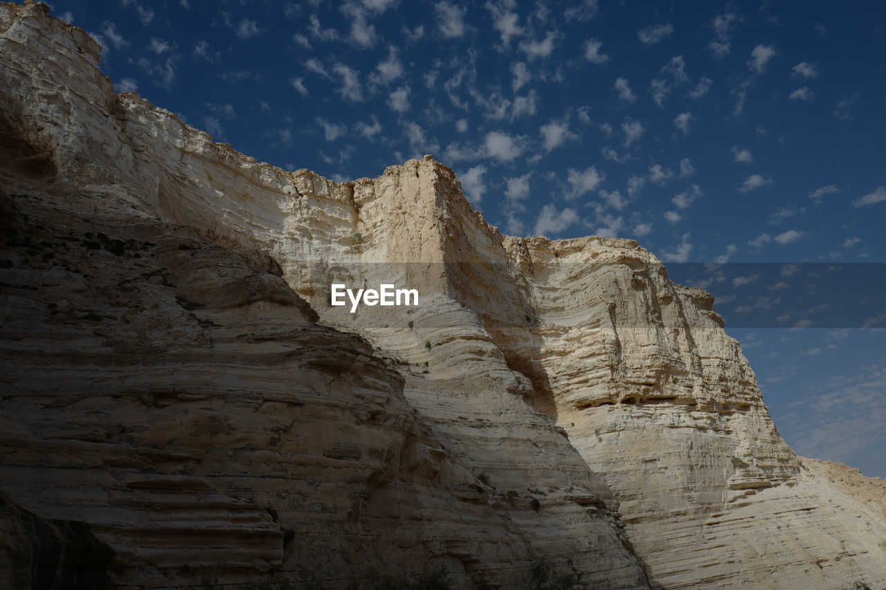 Low angle view of rock formation