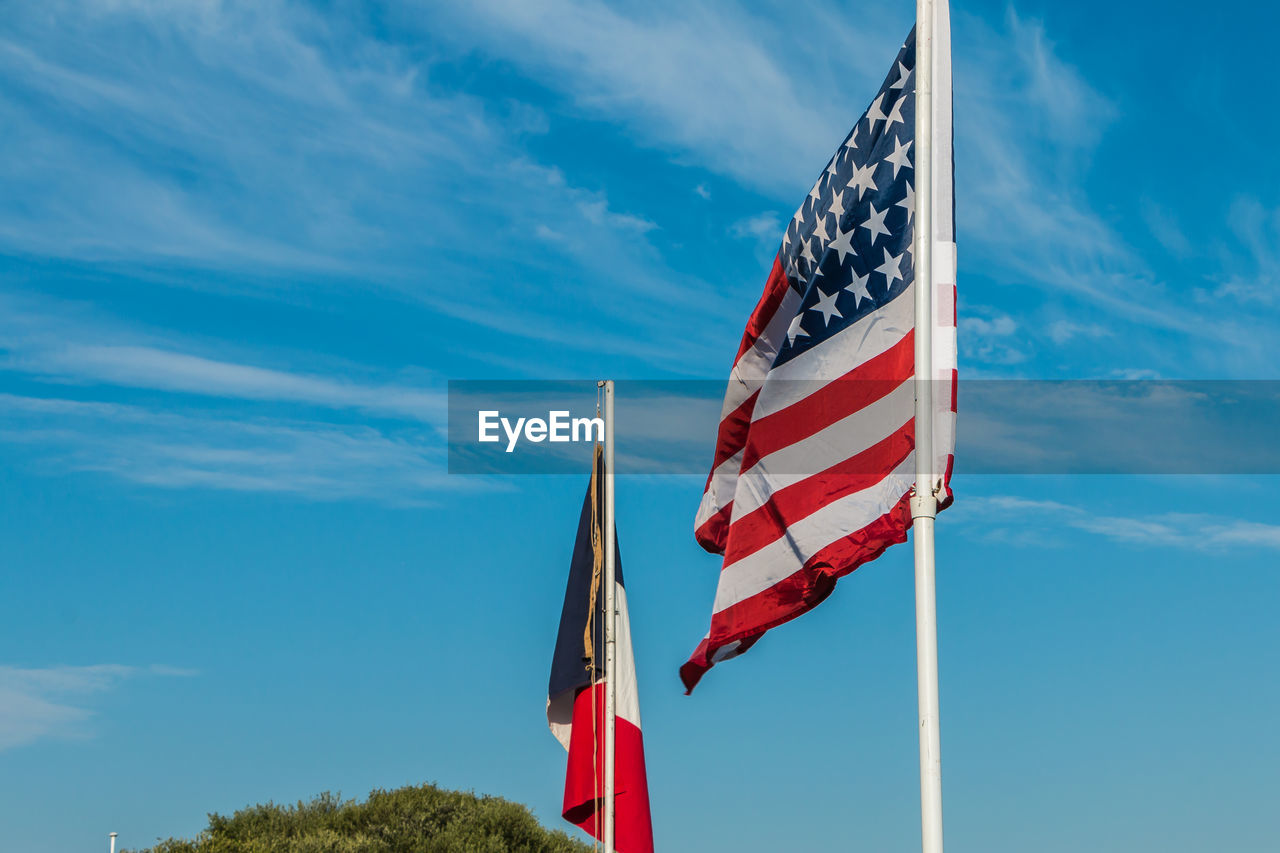 LOW ANGLE VIEW OF FLAG FLAGS AGAINST SKY