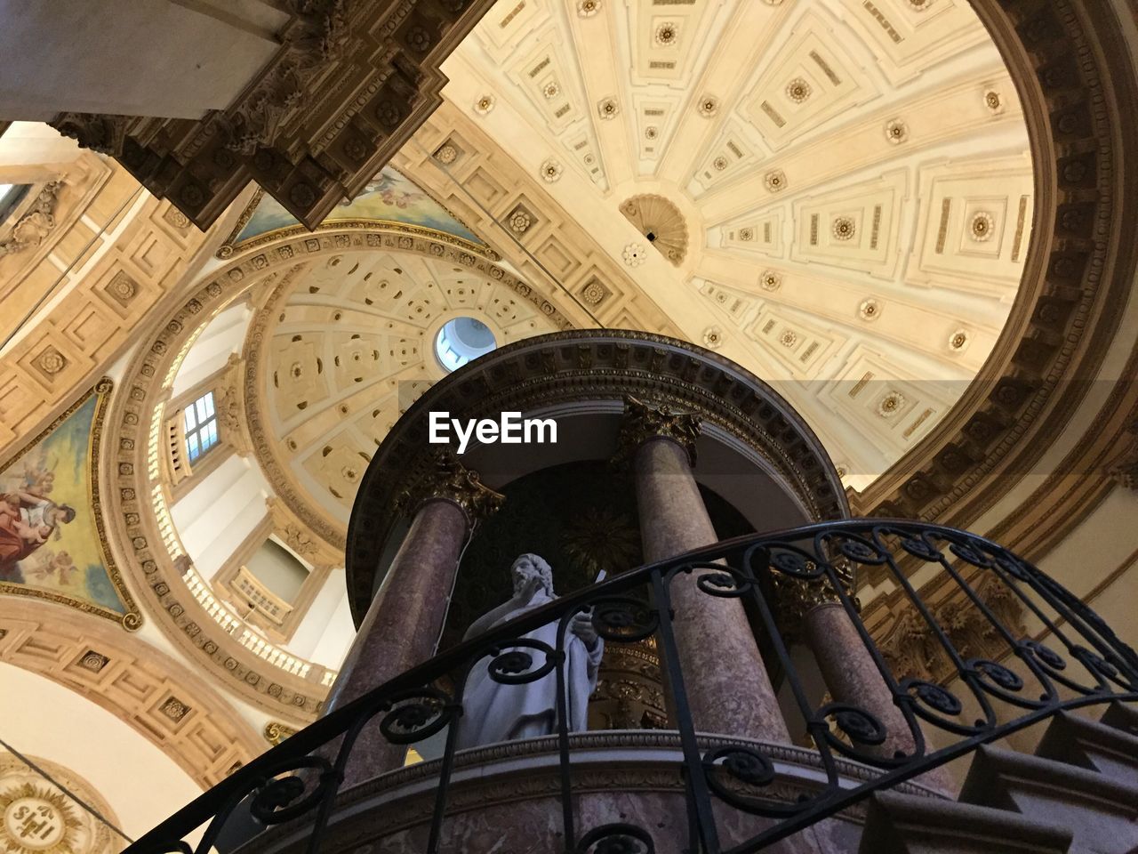 Low angle view of dome inside church