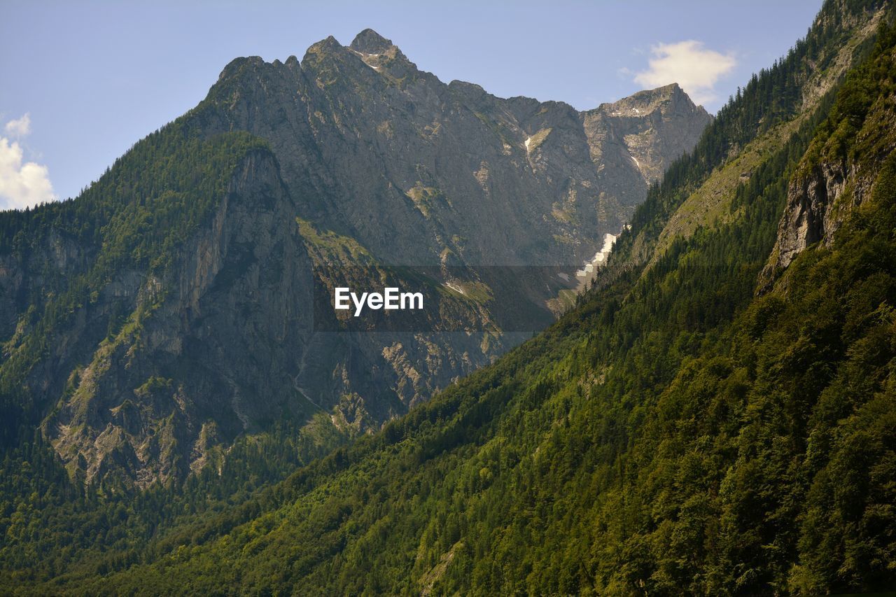 Mountain with sky in background