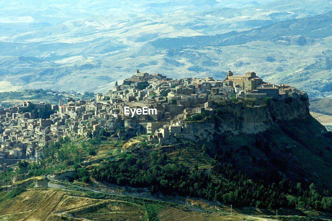 HIGH ANGLE VIEW OF HISTORIC BUILDINGS