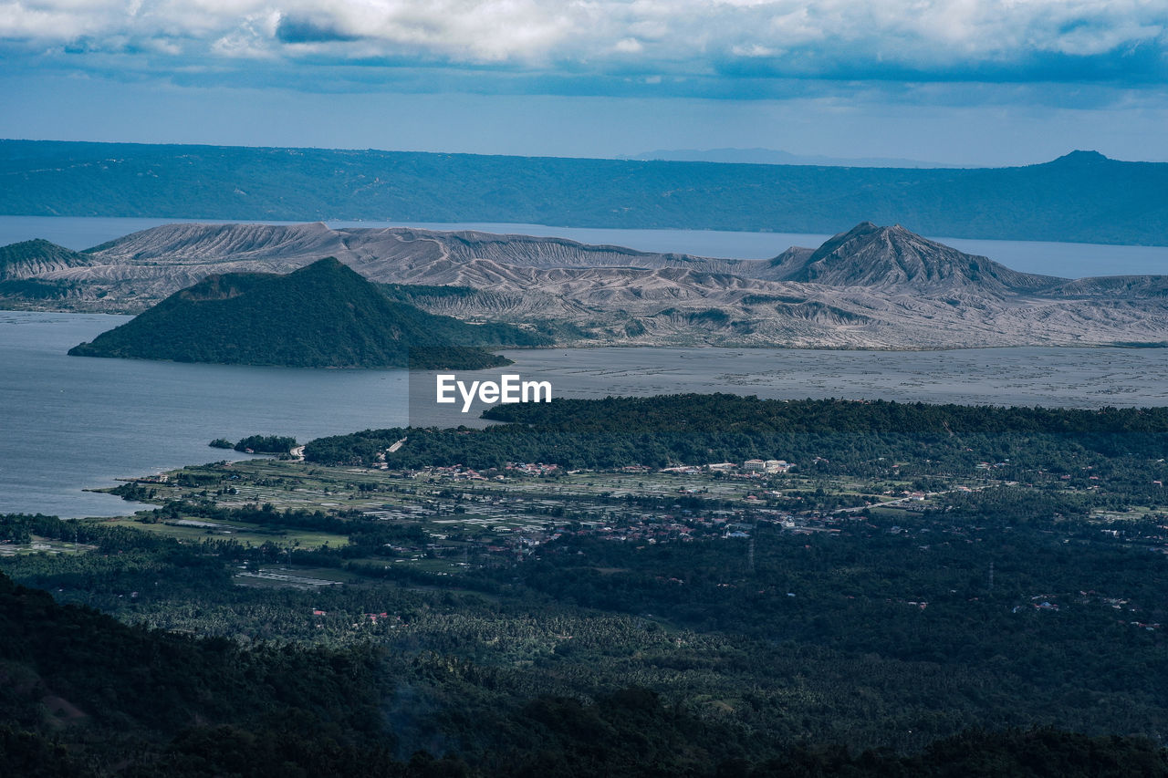 Scenic view of a volcano against sky. 