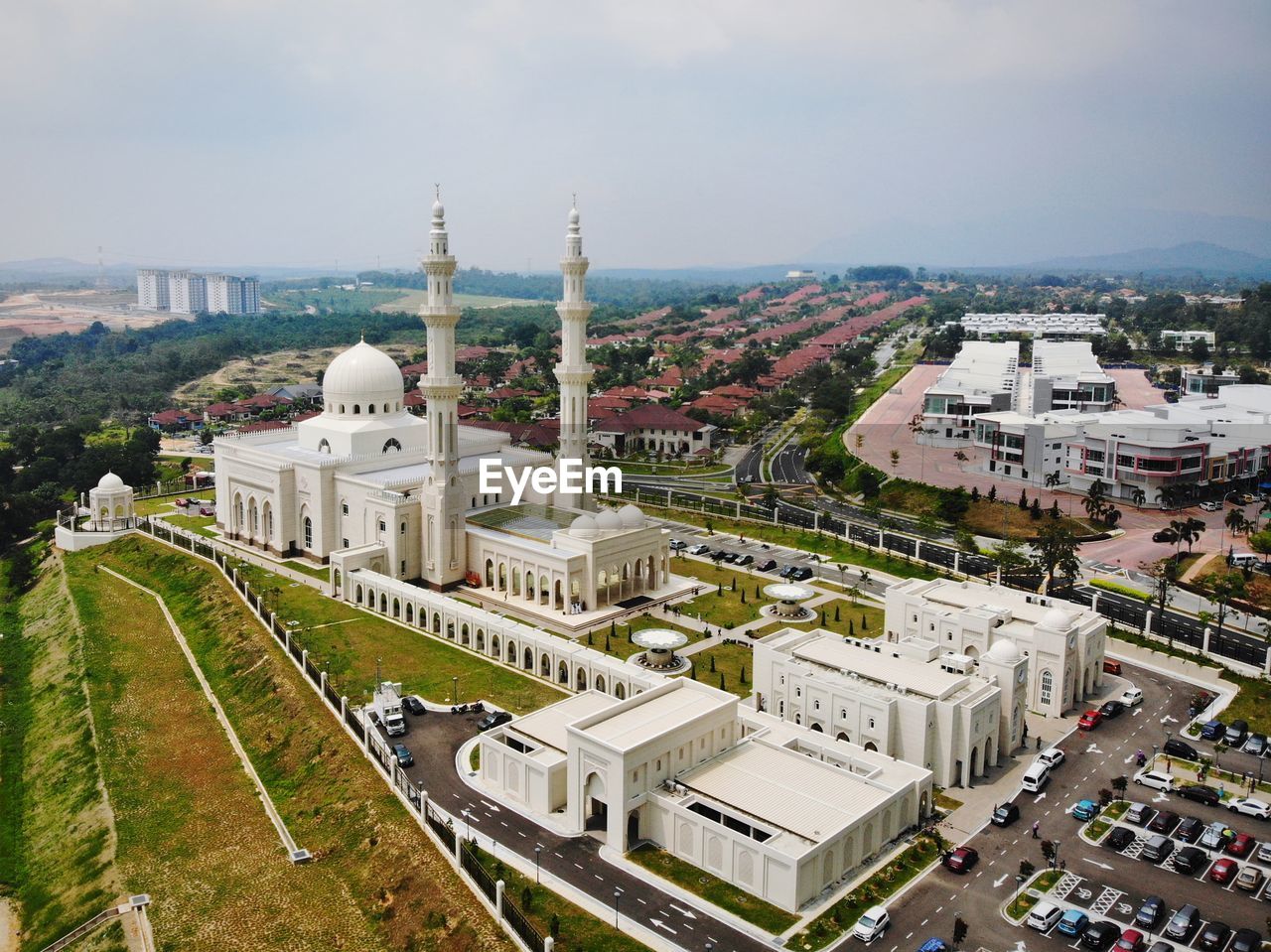 Aerial view sri sendayan mosque