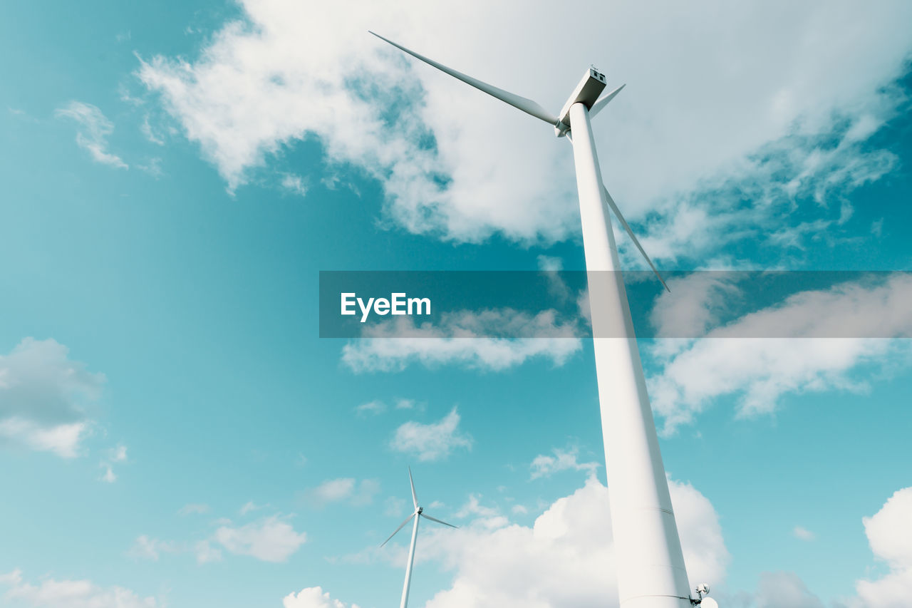 low angle view of wind turbine against sky