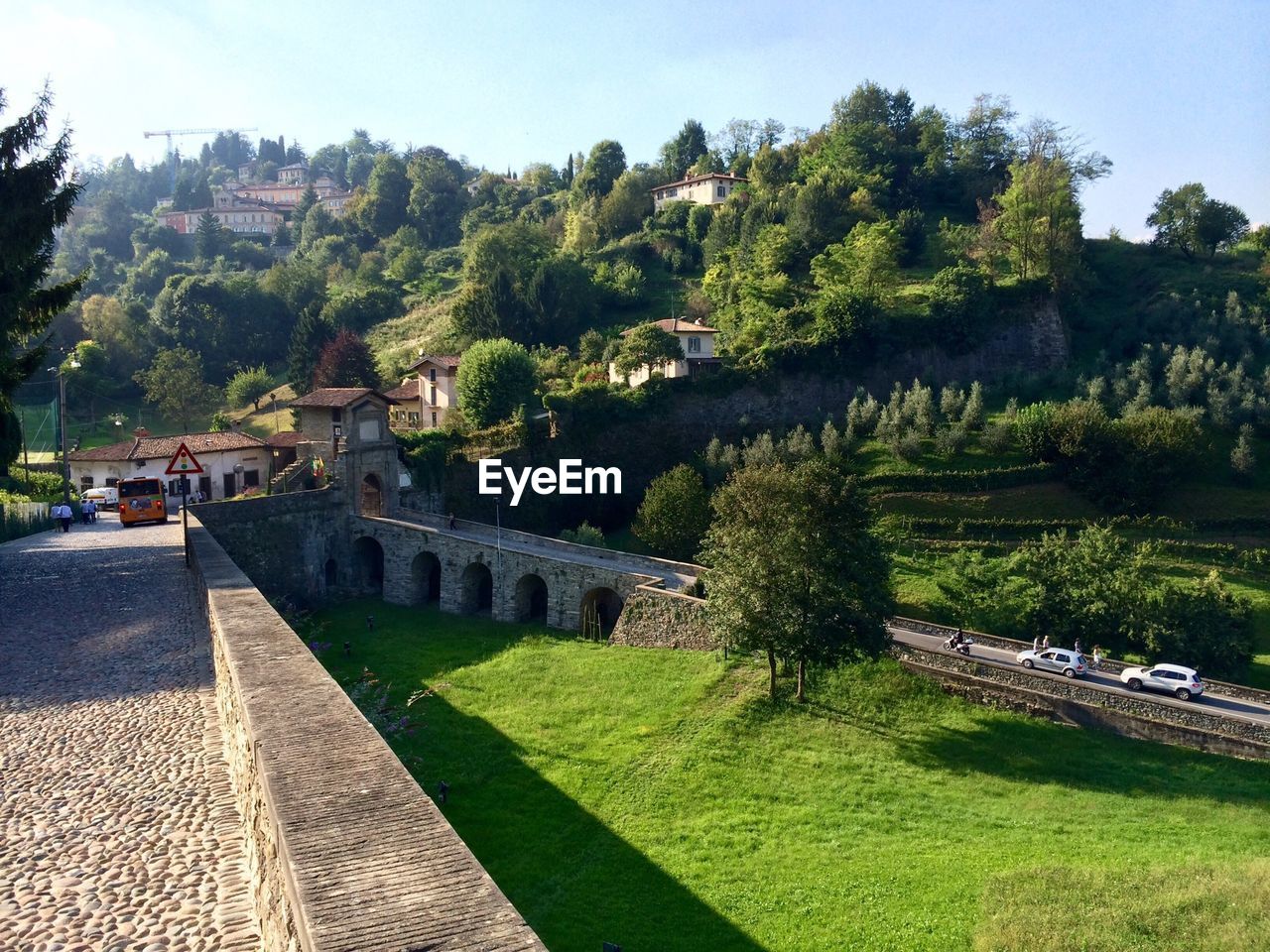 View of village on sunny day