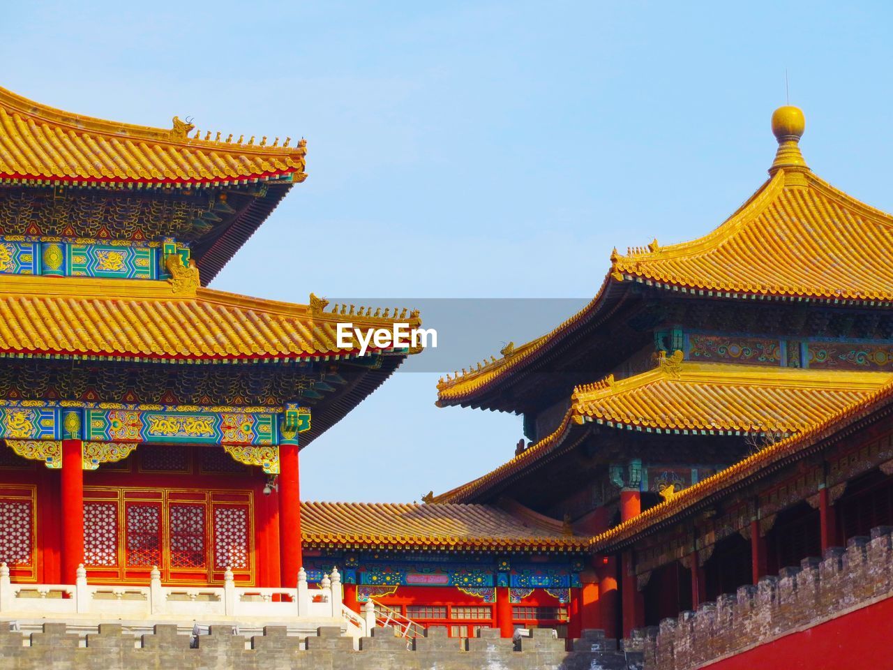 Low angle view of temple against clear sky