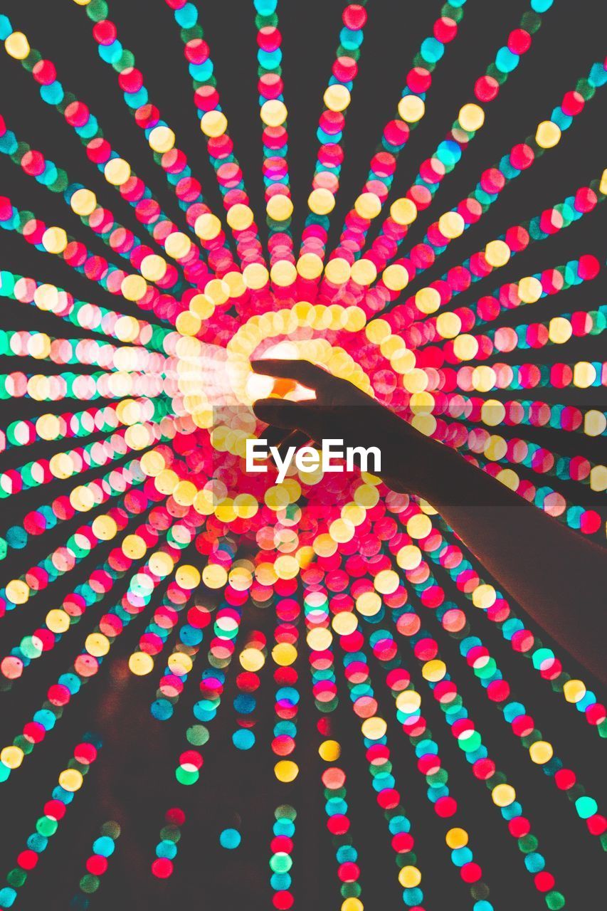 low angle view of illuminated lights