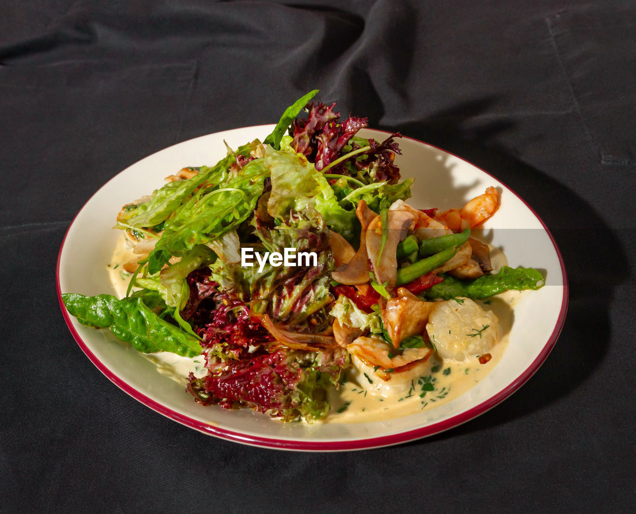 HIGH ANGLE VIEW OF SALAD IN PLATE
