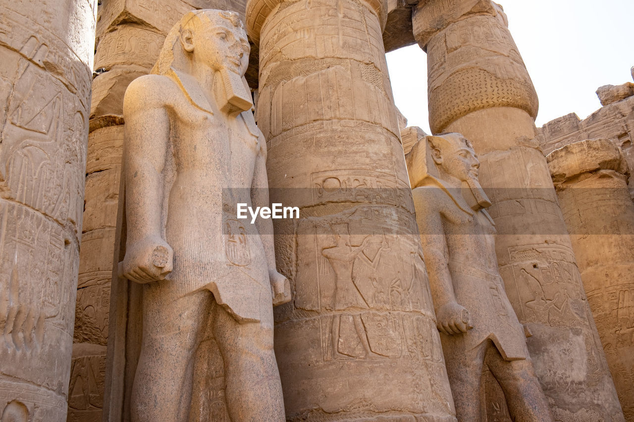 Egyptian statues and pillars. luxor, egypt.