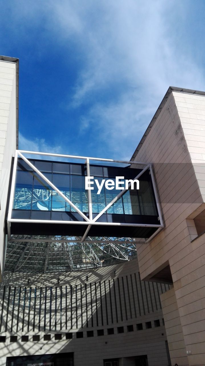 LOW ANGLE VIEW OF MODERN BUILDING AGAINST SKY