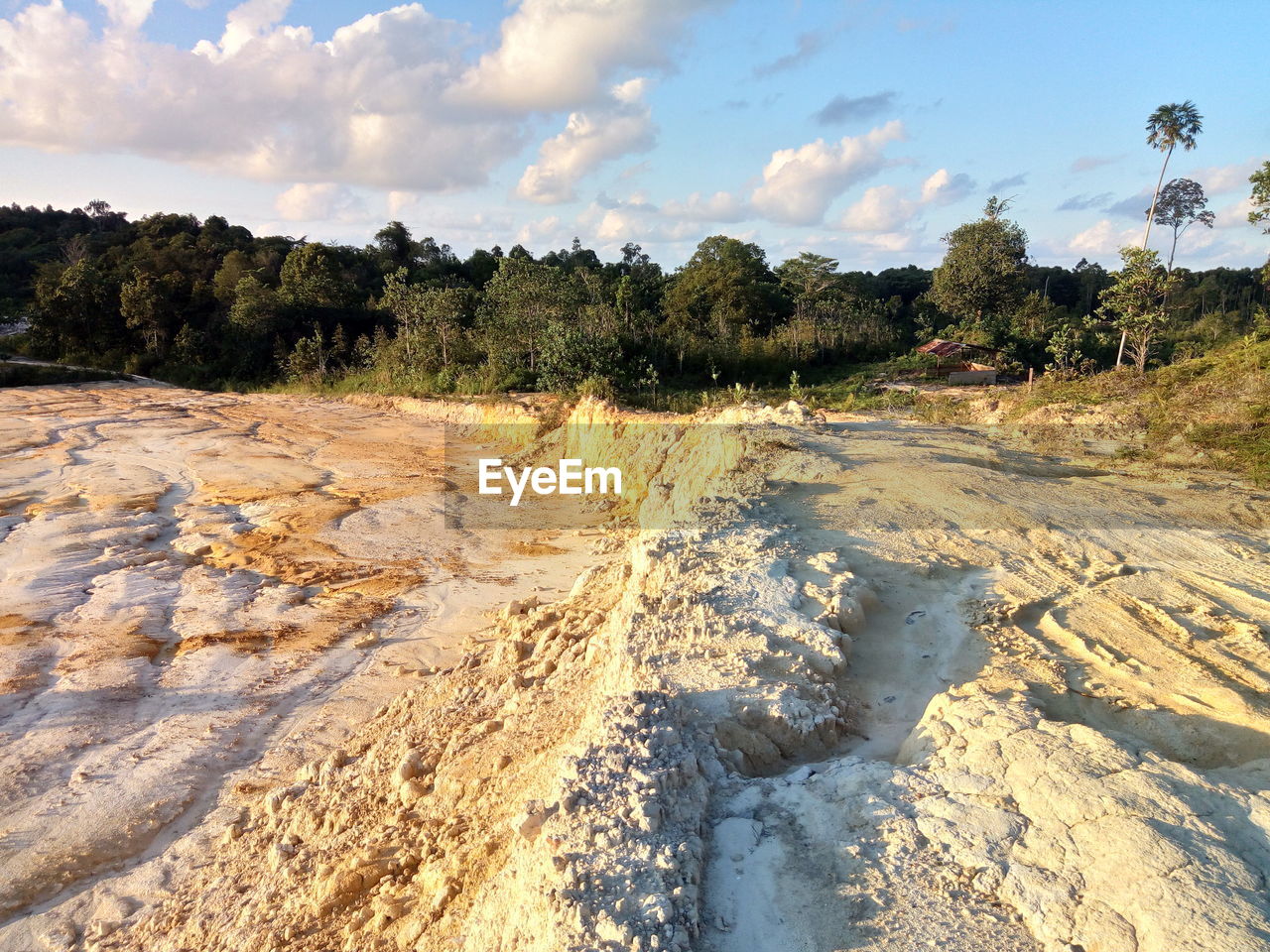 Scenic view of land against sky