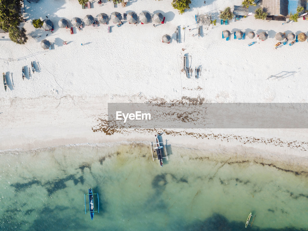 Aerial view of tanjung aan beach, lombok,indonesia