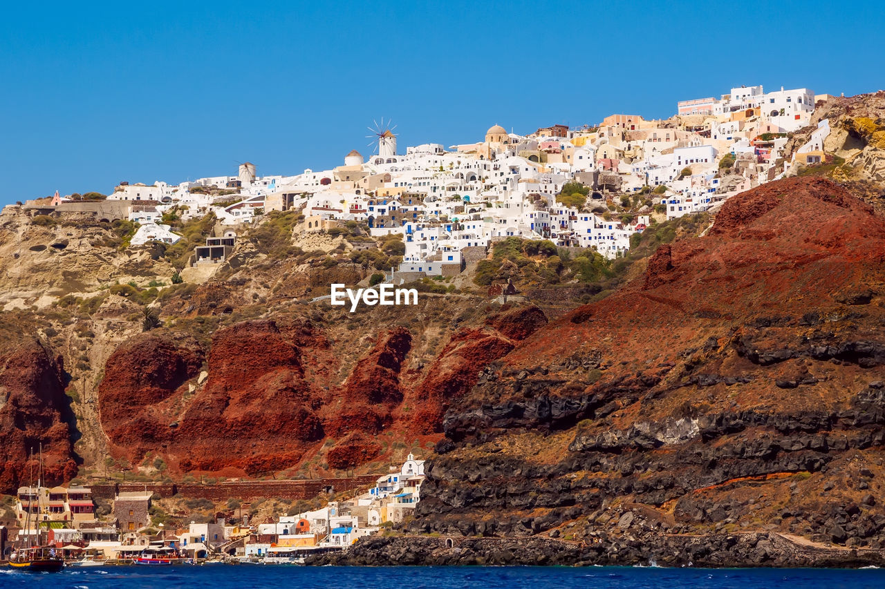 Santorini seascape. amazing view from aegean sea