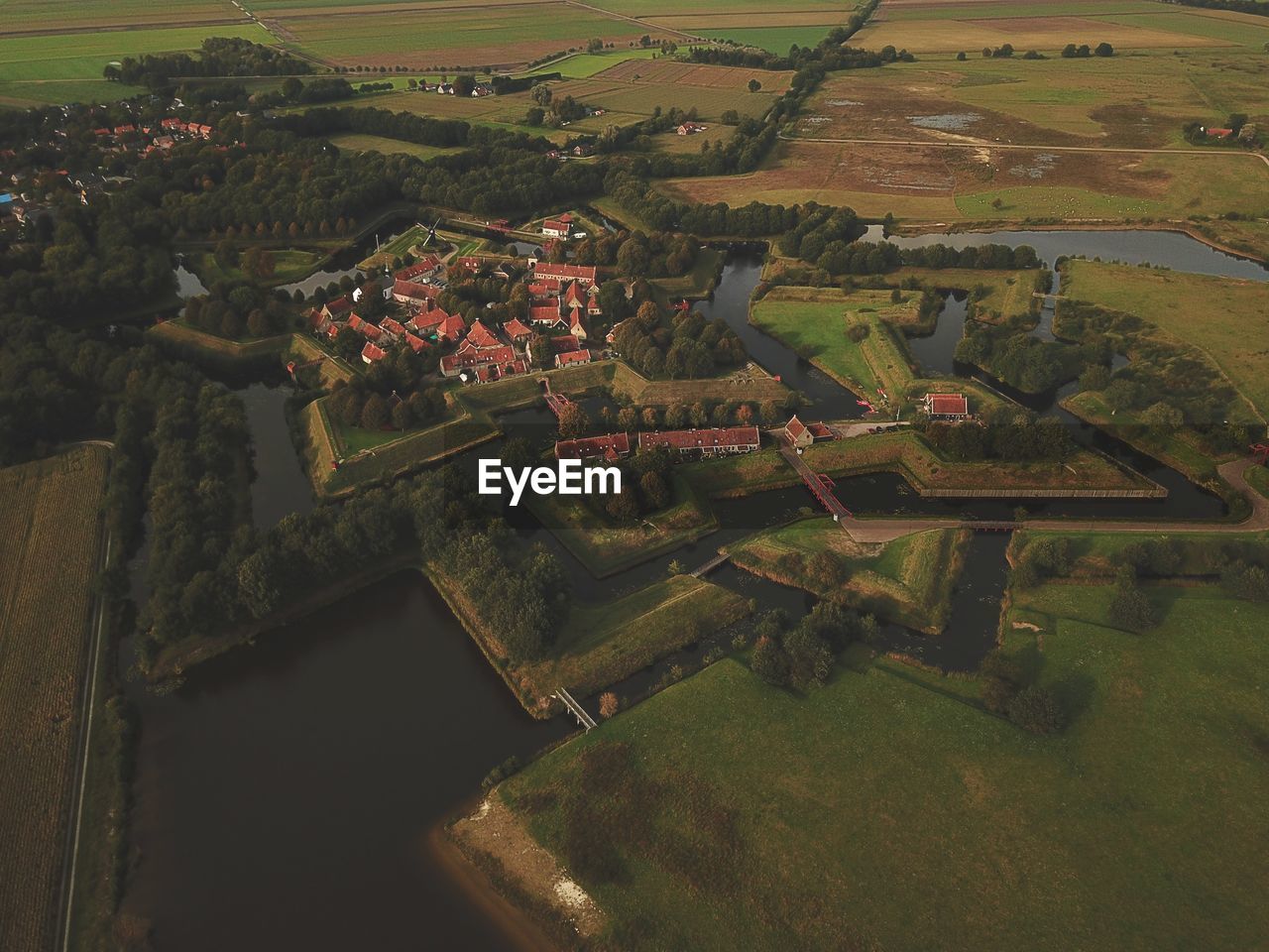 High angle view of agricultural field