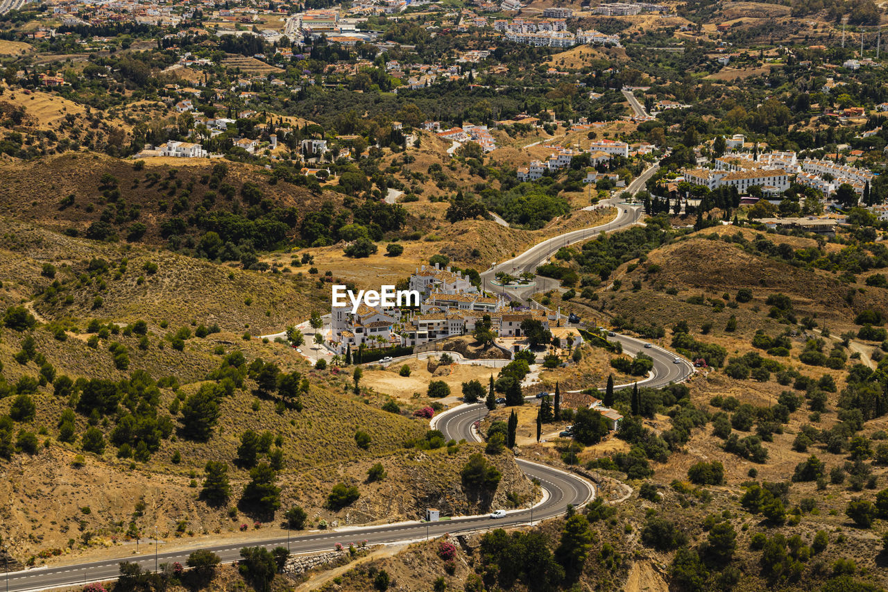 A view of a road leading out of mijas on the costa del sol in spain