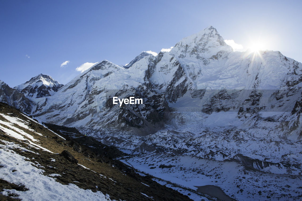 Mountains near everest base camp in nepal's khumbu valley