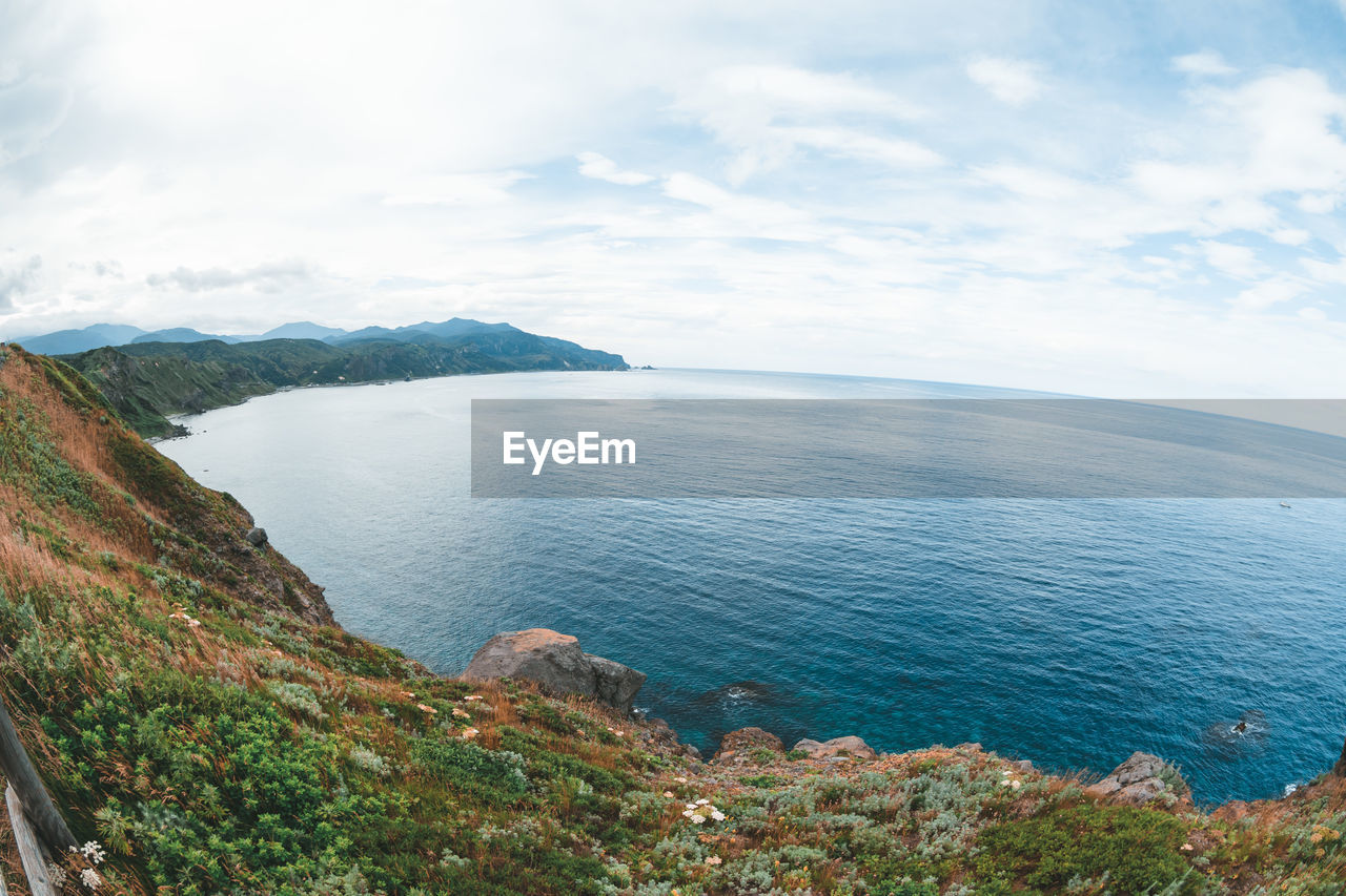 high angle view of sea against sky