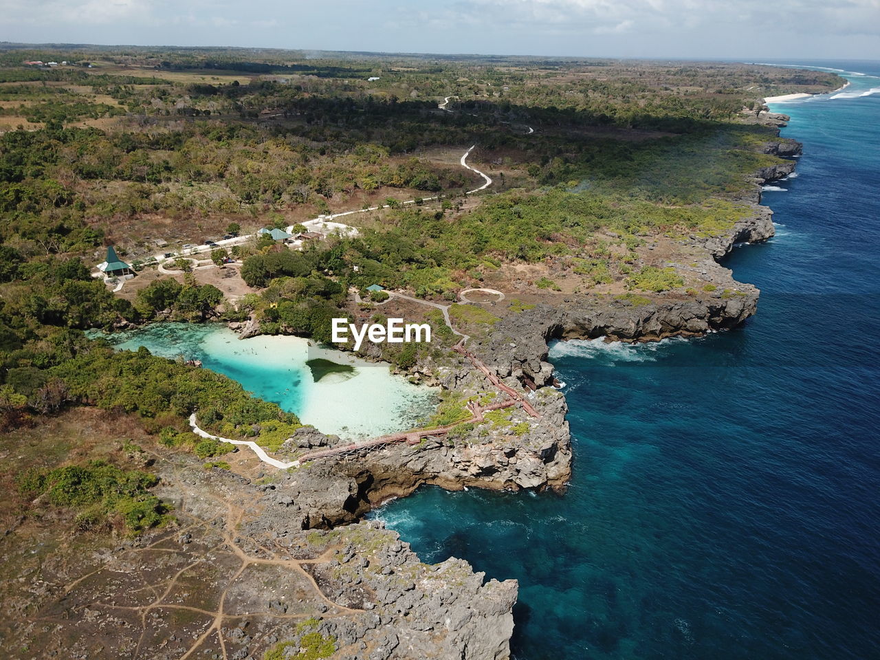 High angle view of sea shore
