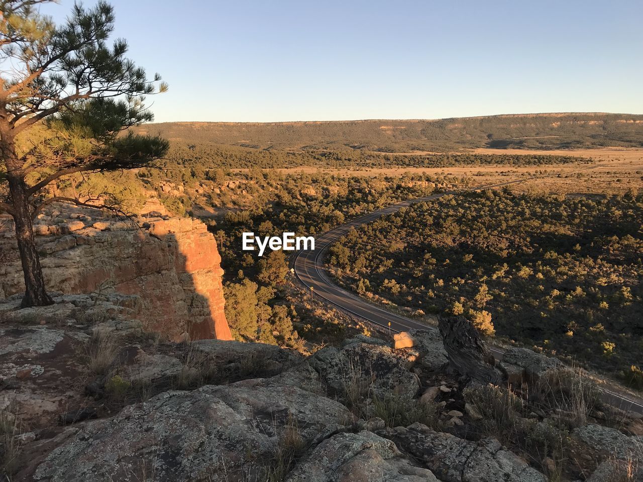 Scenic view of landscape against clear sky