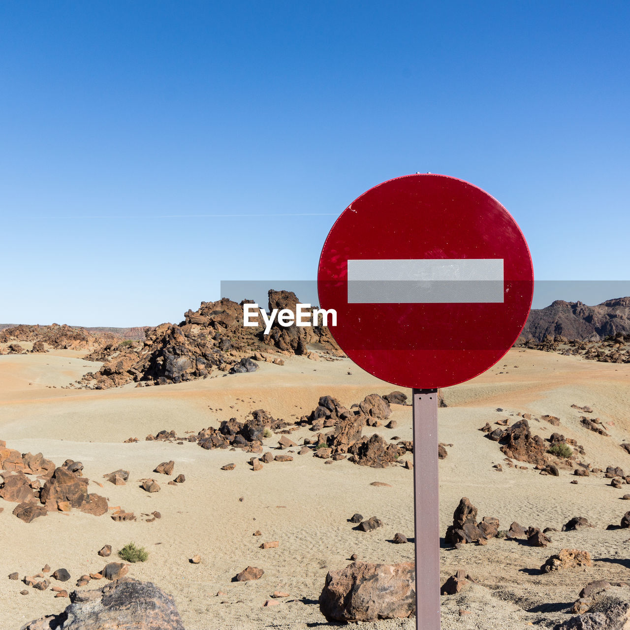 Do not enter sign at desert against clear sky