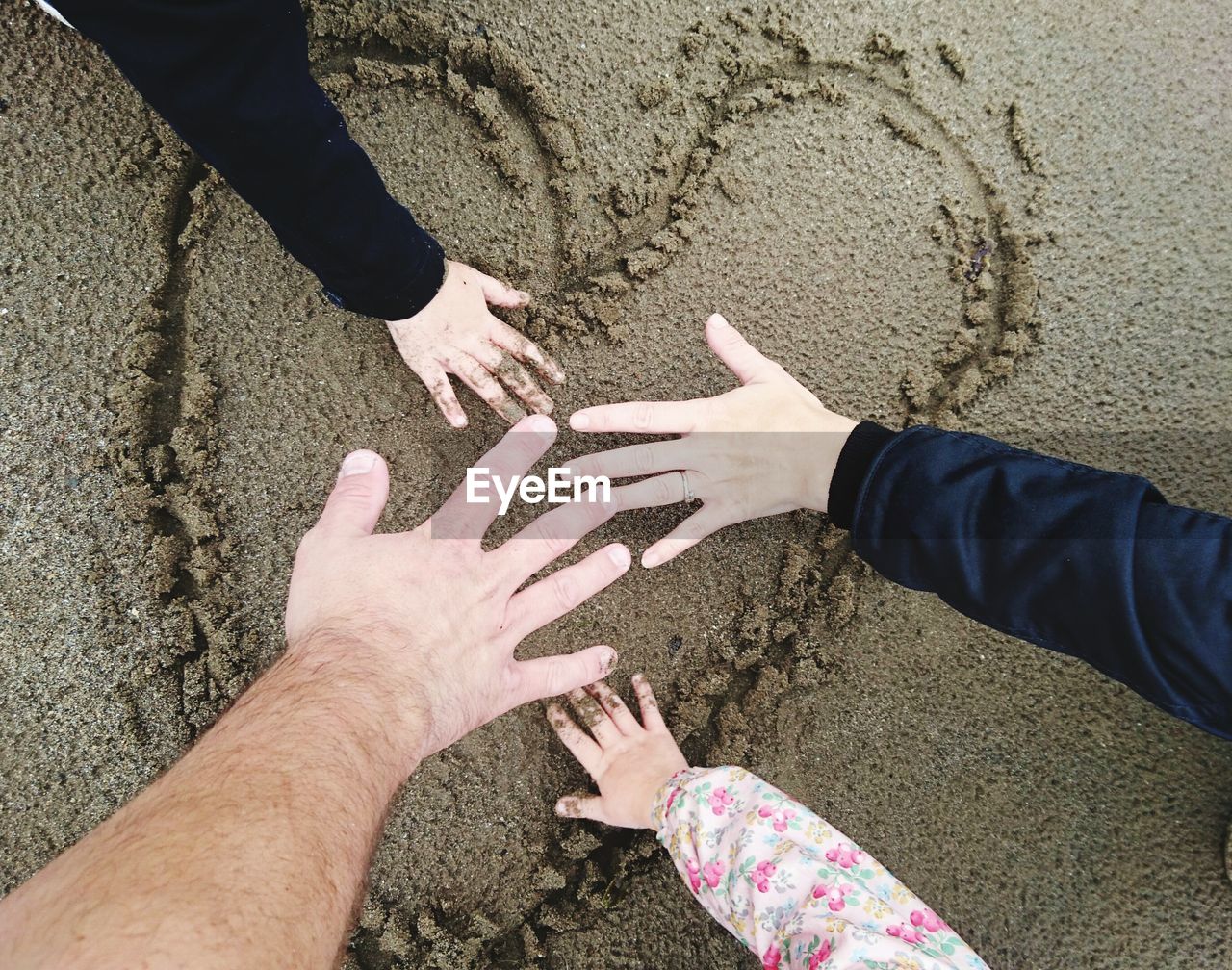 Hands on beach