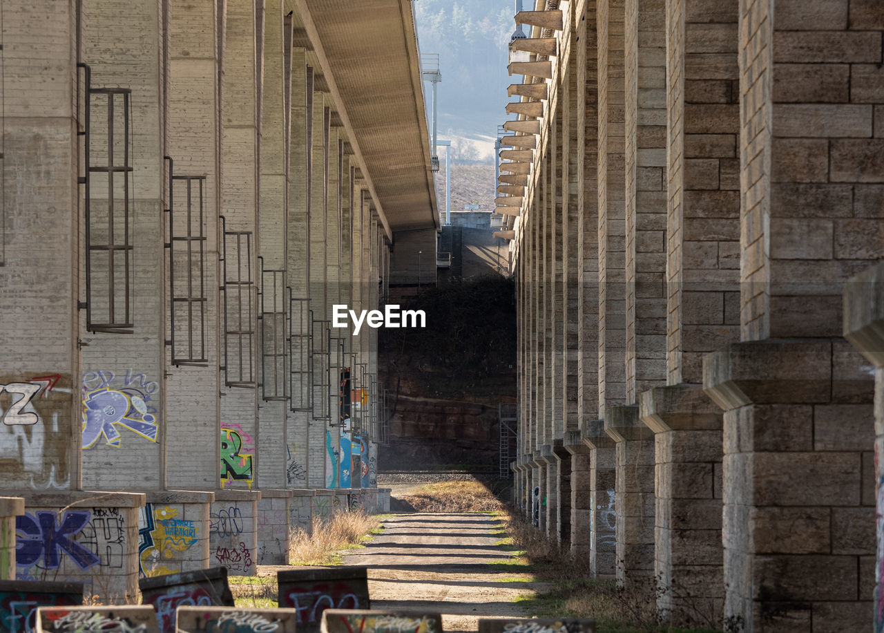 Below bridge jena piers architecture building telephoto lens outdoor street city thuringia