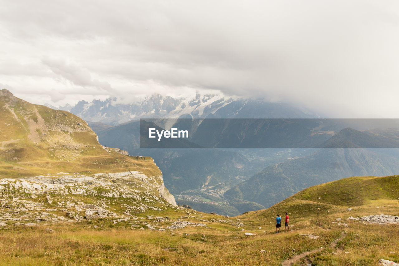 Scenic view of french alps mountains against sky