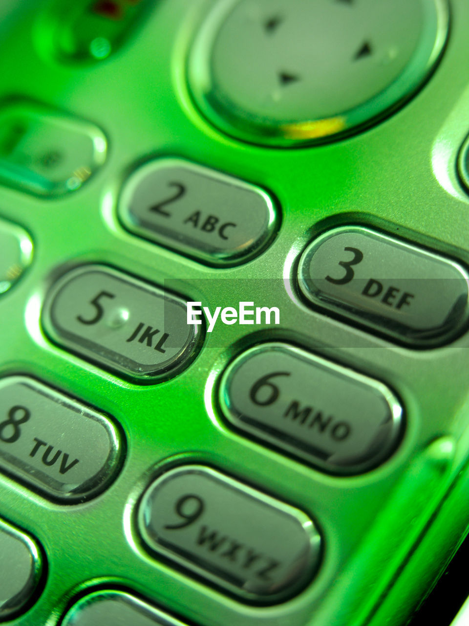 Detail shot of keypad on mobile phone