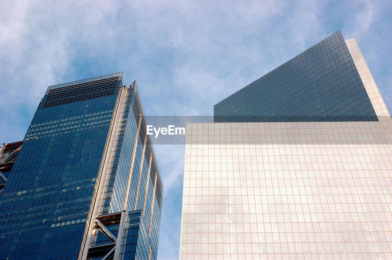 Low angle view of modern building against sky