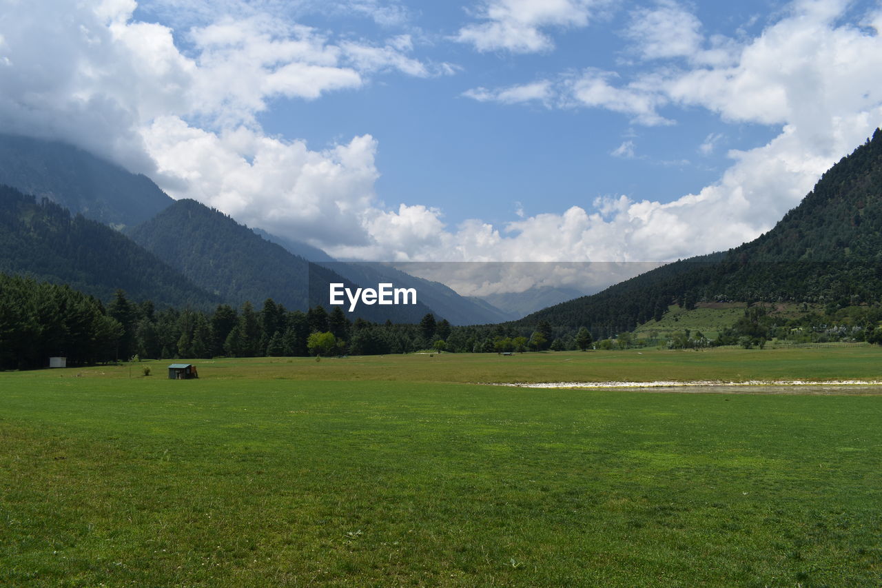 Golf course at pahalgam kashmir, india.
