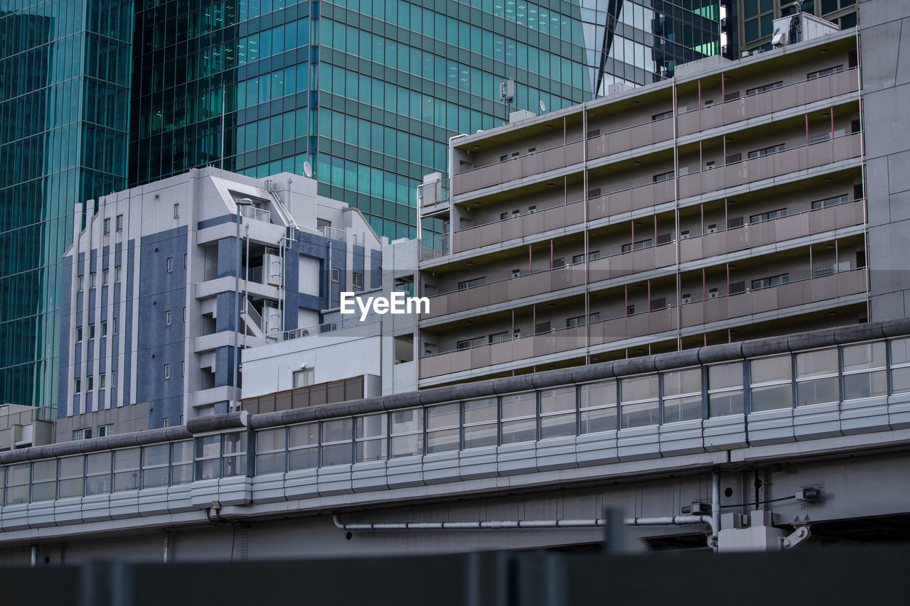 low angle view of modern buildings in city