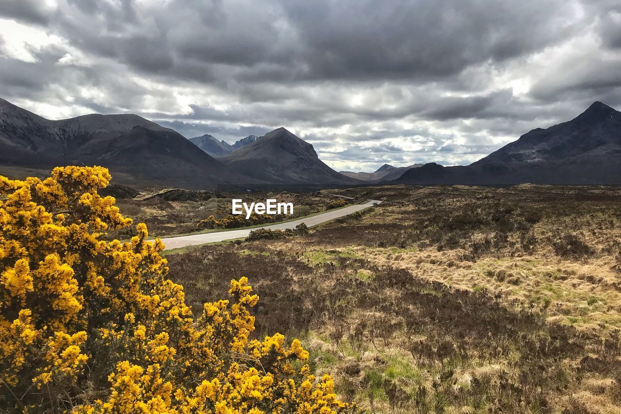 Scenic view of mountains against sky