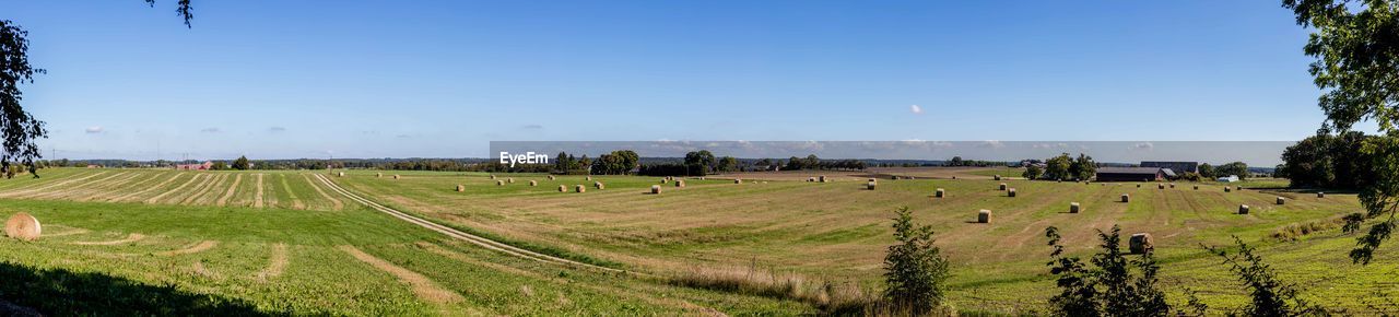 Agriculture Clear Sky Countryside Farm Land Field Hay Bales No People Outdoors Panorama Scenics Sunny Sweden