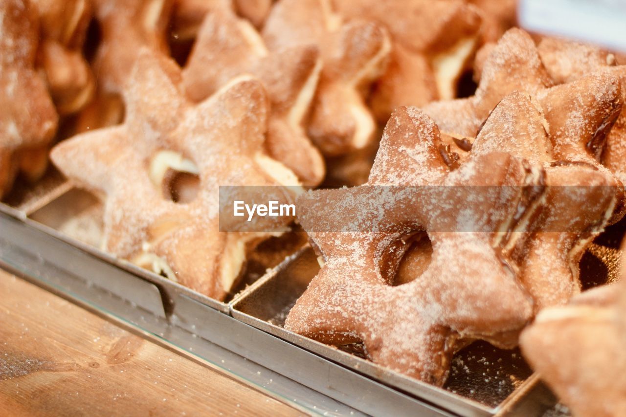 close-up of cookies on table