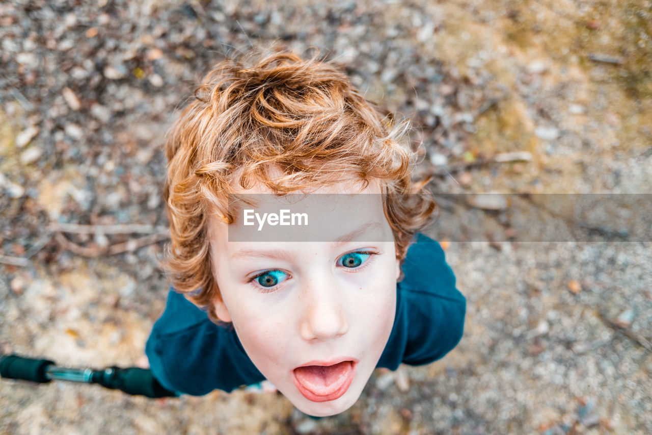 Portrait of cute boy outdoors