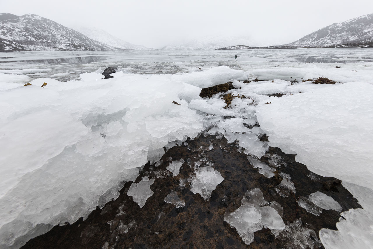 Scenic view of frozen lake