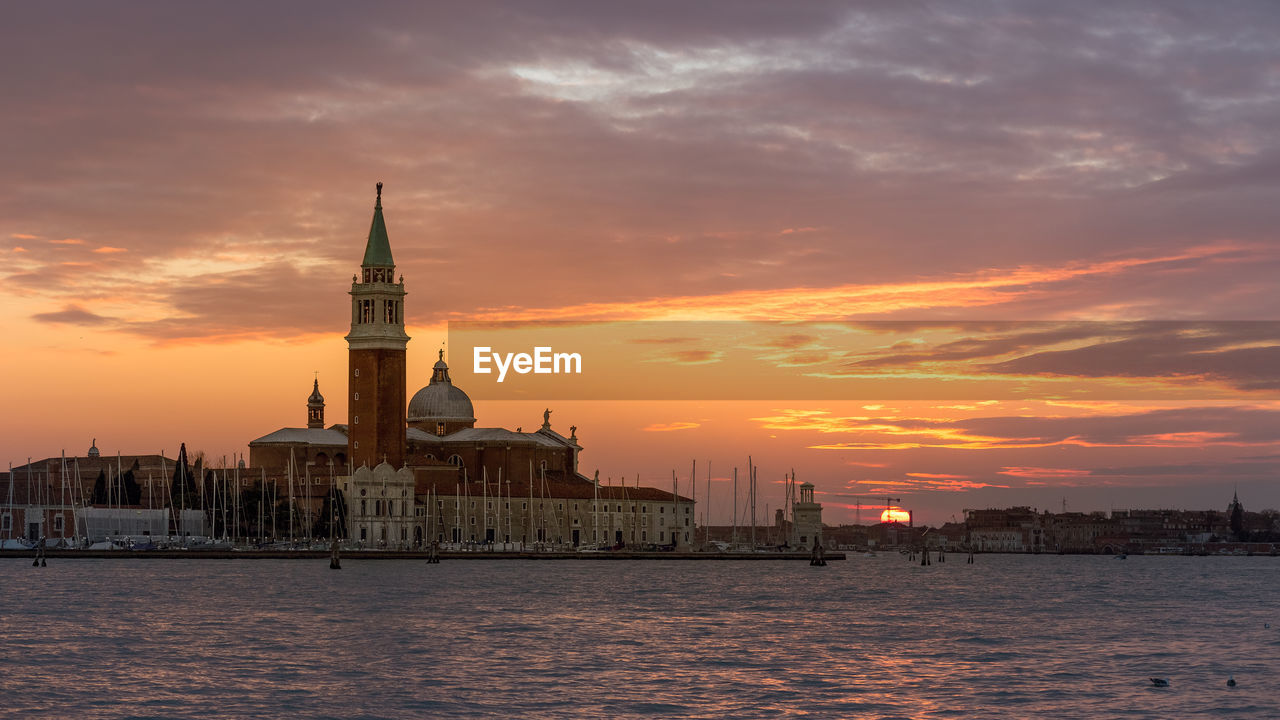 Sunset in venezia, italy