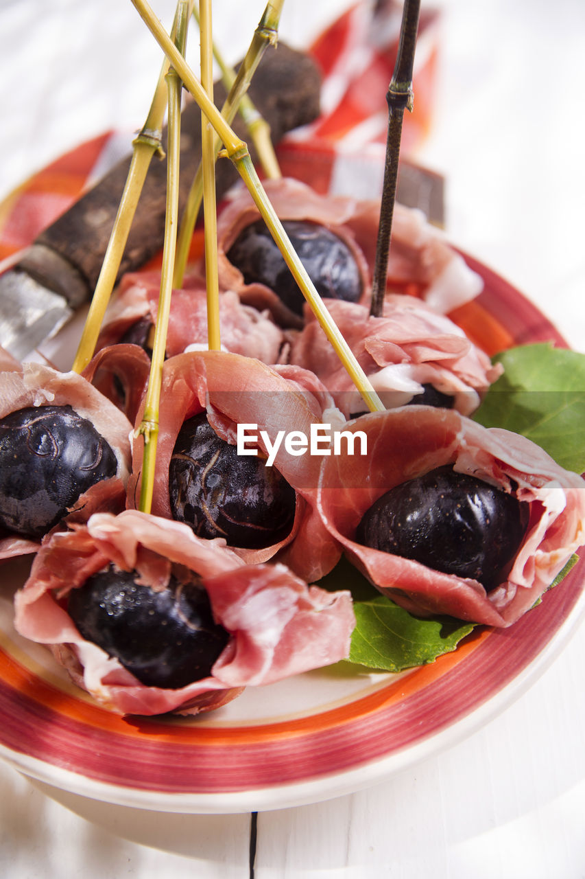 Close-up of food served in plate