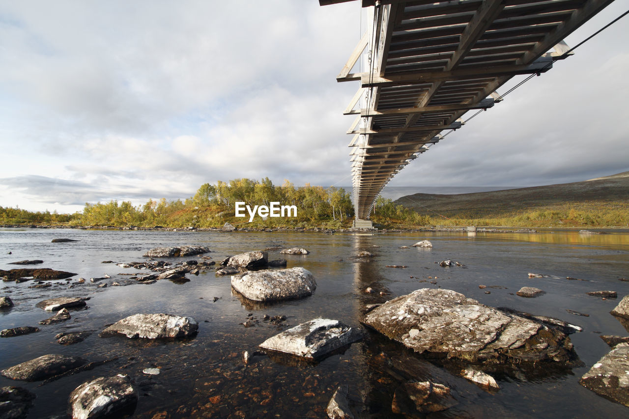 Footbridge above river