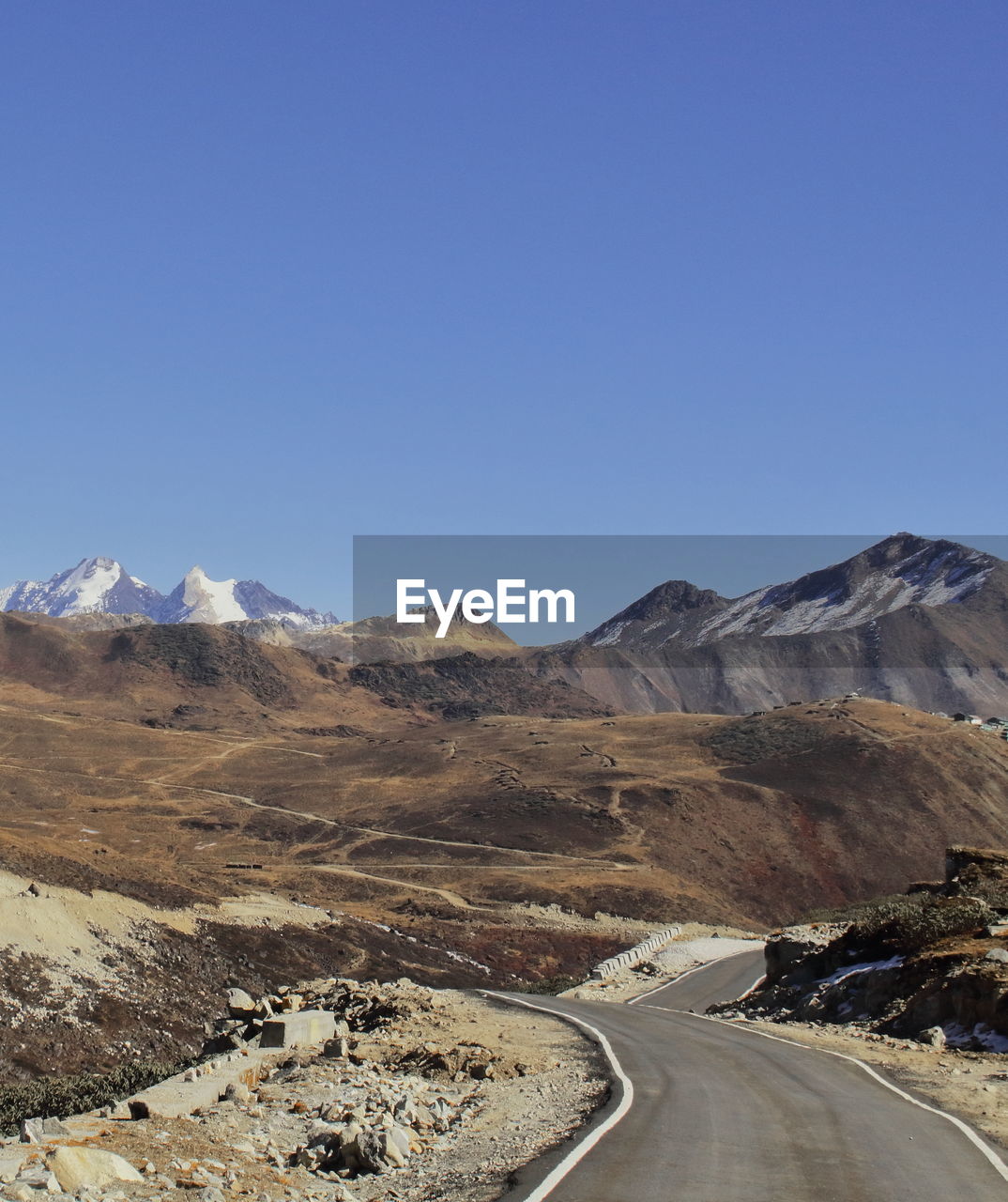 Himalayan mountain road is going through the beautiful valley