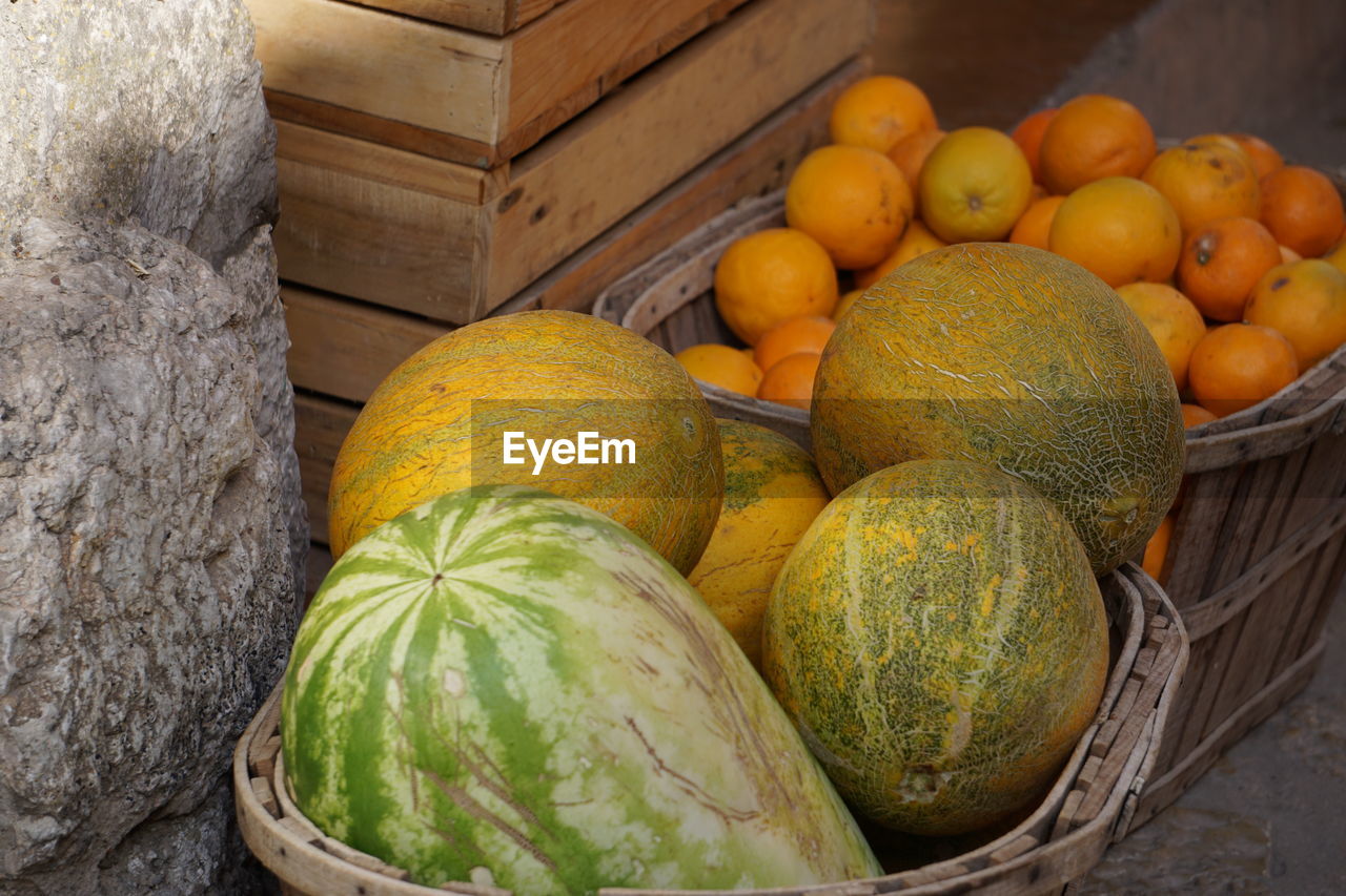 CLOSE-UP OF FRUITS IN BASKET