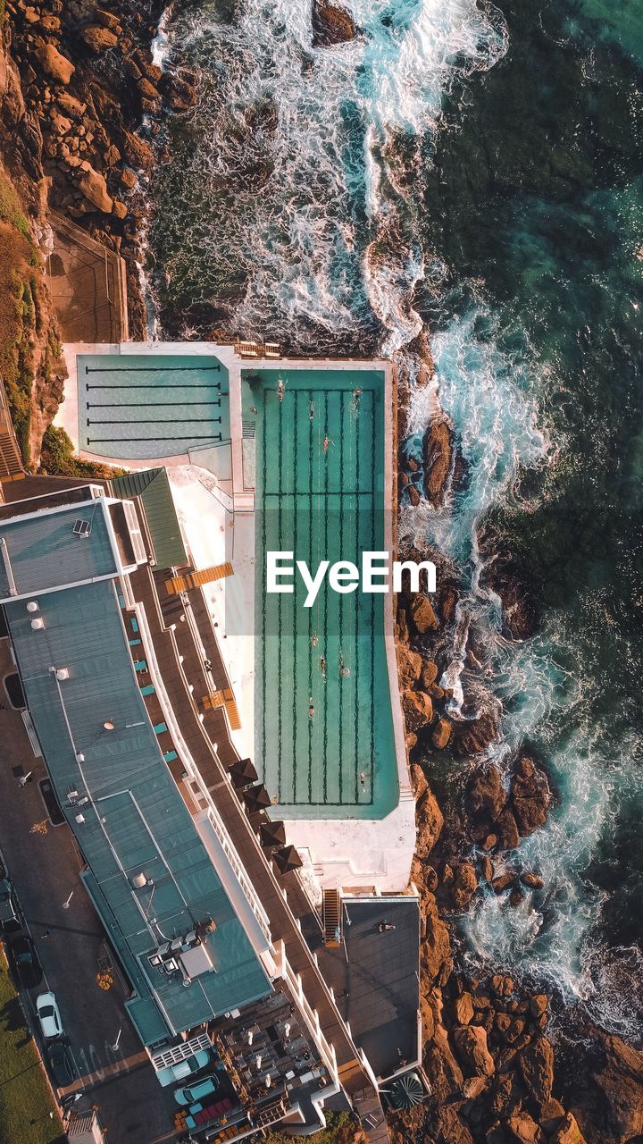 High angle view of rock pool 