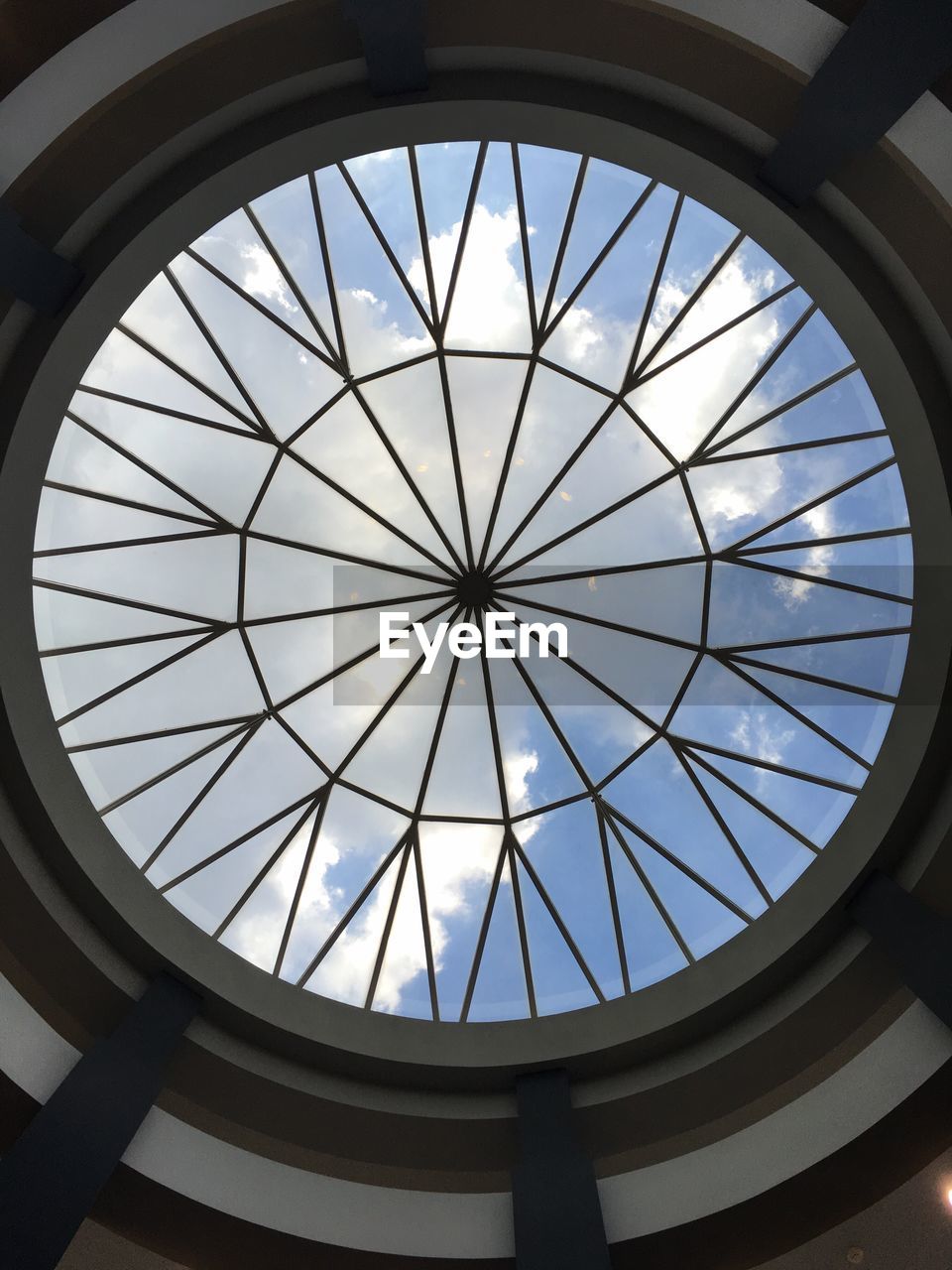 Directly below shot of skylight in modern building